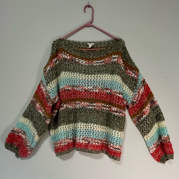 Sweaters - BiBi Colorful Stripes Knitted Sweater large (C)